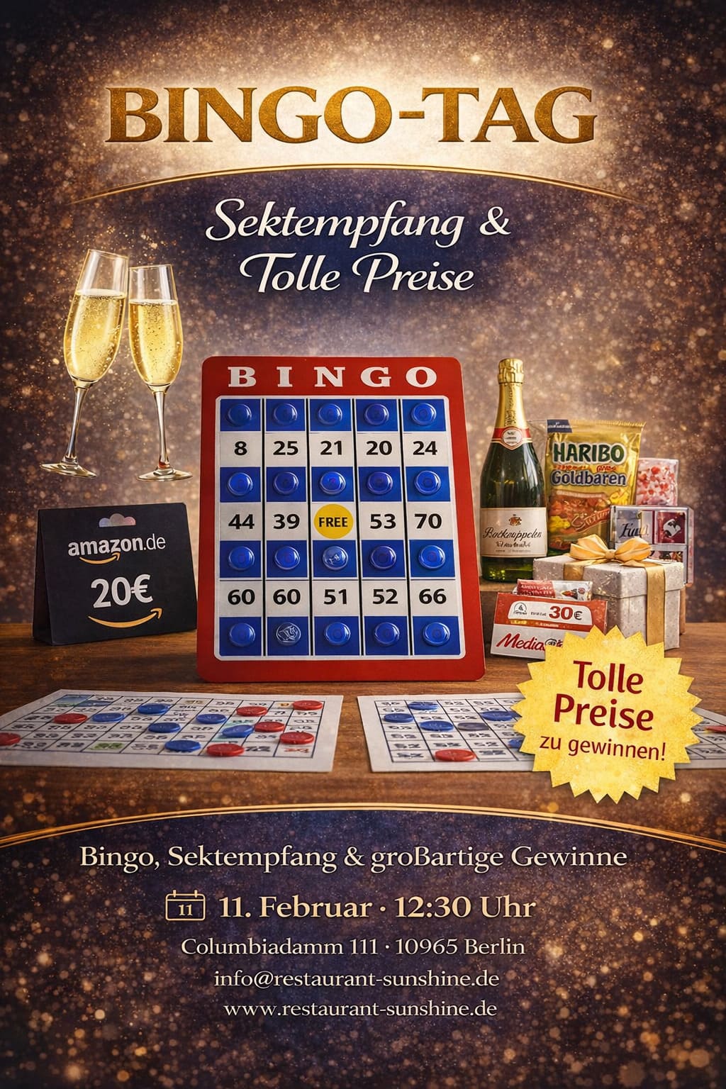 Bingo im Restaurant Sunshine